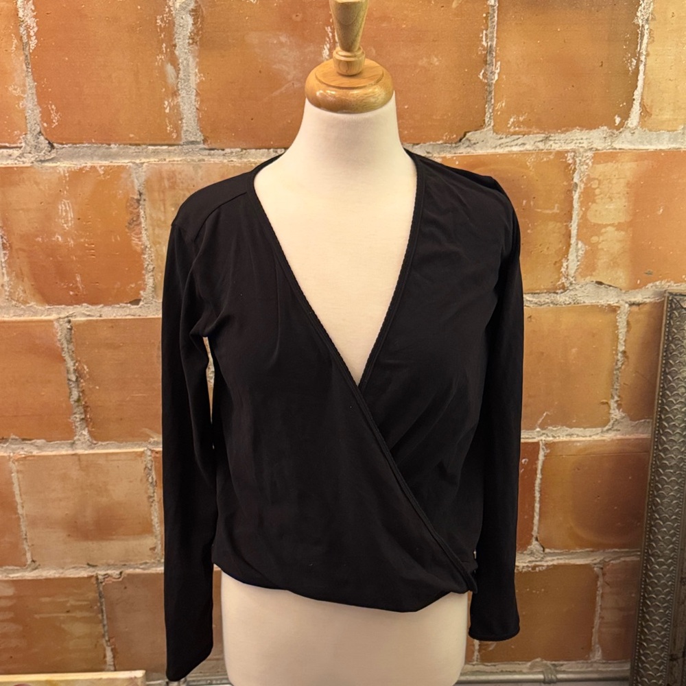 Lululemon Athletica Black Wrap Blouse